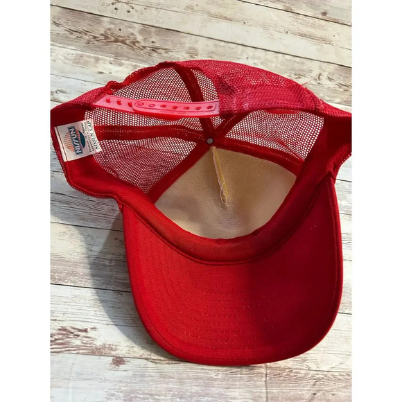 Girls Rock Trucker Hat One Size Adjustable Snap  Back Red White - Picture 5 of 6